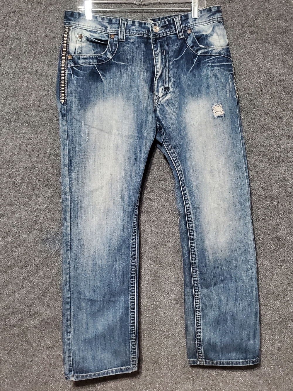 Vintage Monarchy Denim Jeans Mens 34 Blue Distressed Grunge Punk Rock Biker Y2K